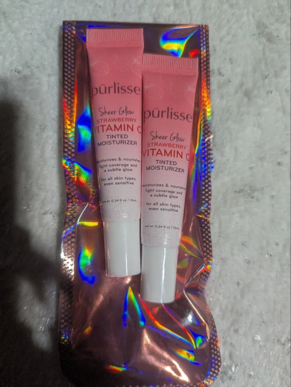 Purlisse Sheer Glow Vitamin C Tinted Moisturizer Tan Deep Mini x2 New